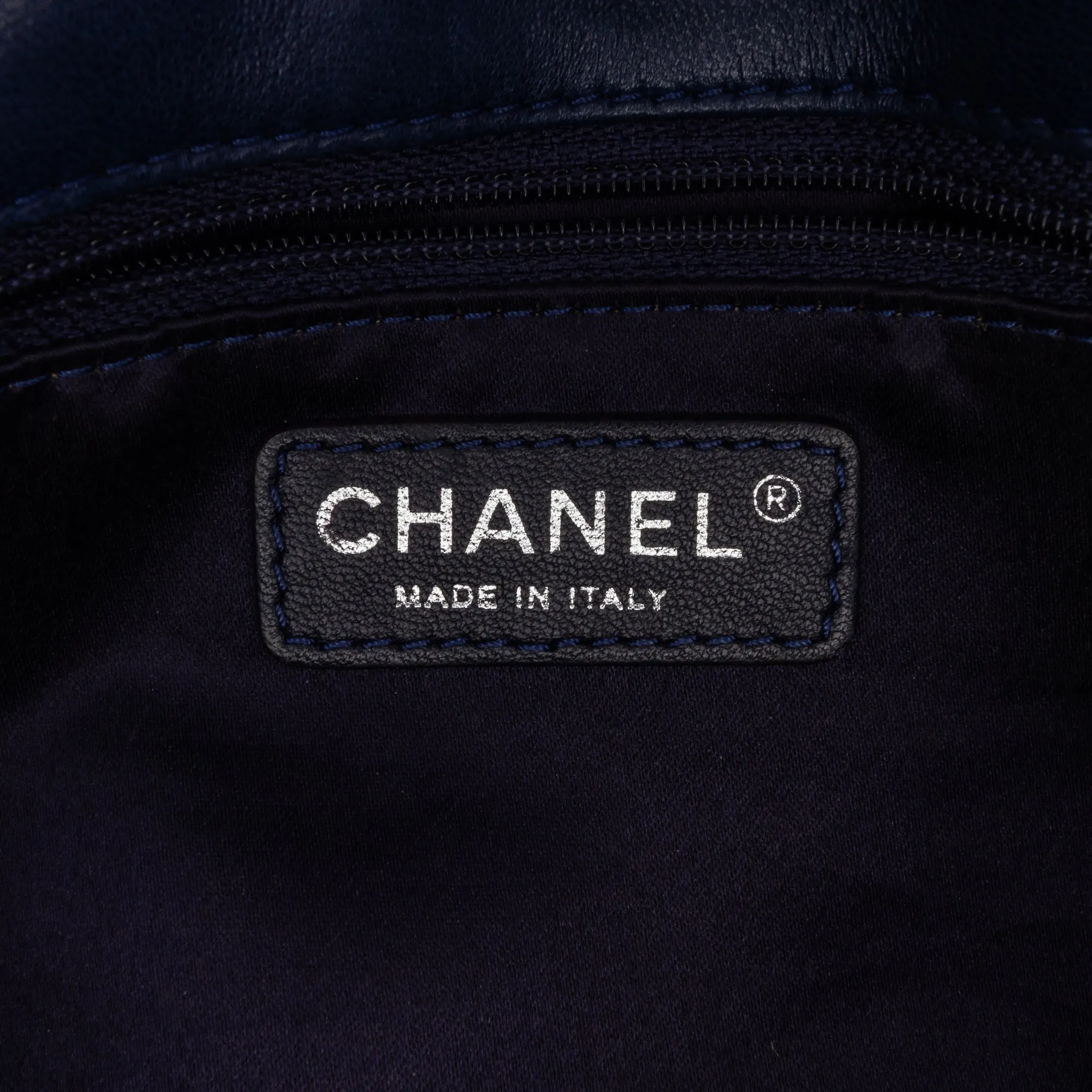 Blue Chanel Small Quilted Lambskin Beaded Single Flap Shoulder Bag