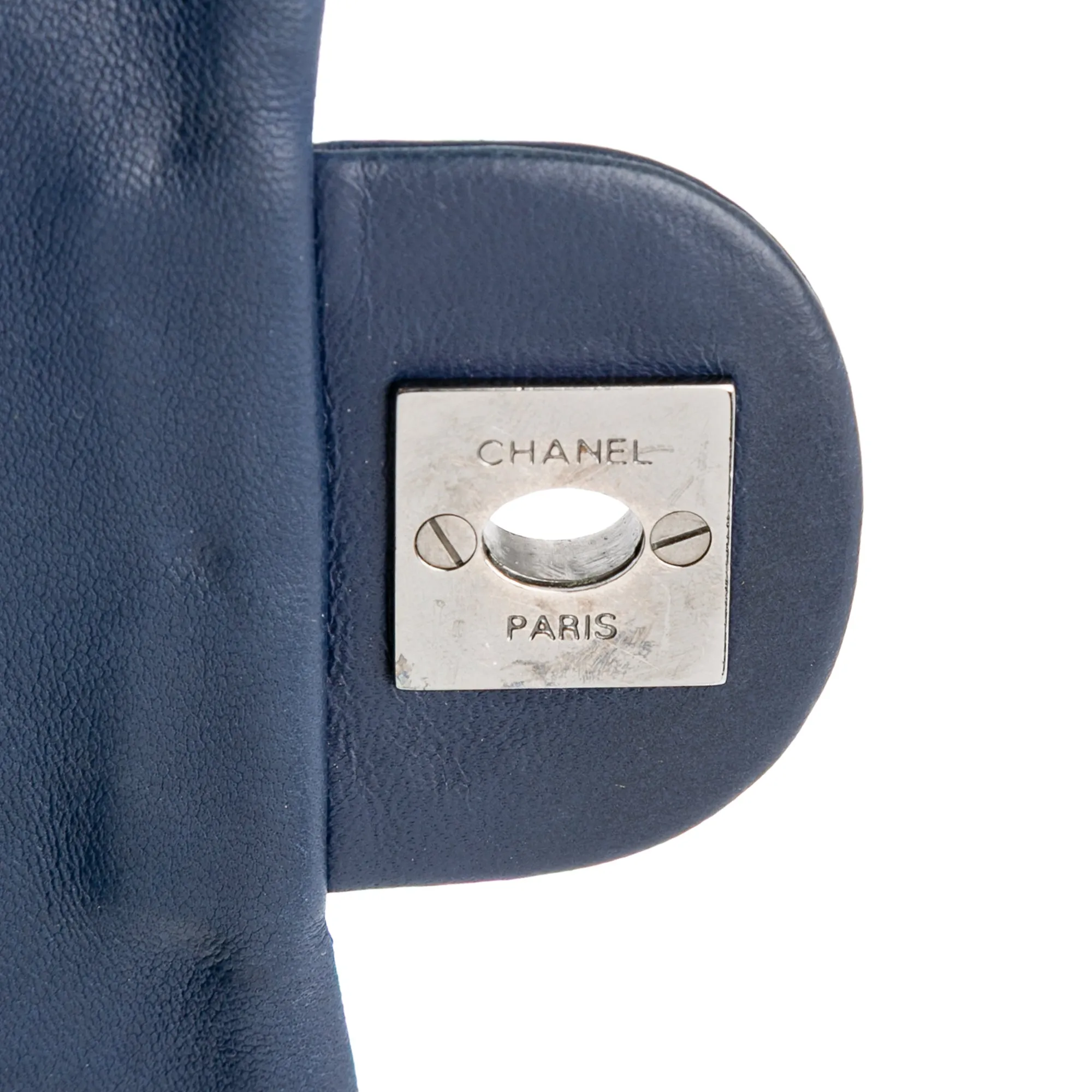 Blue Chanel Small Quilted Lambskin Beaded Single Flap Shoulder Bag