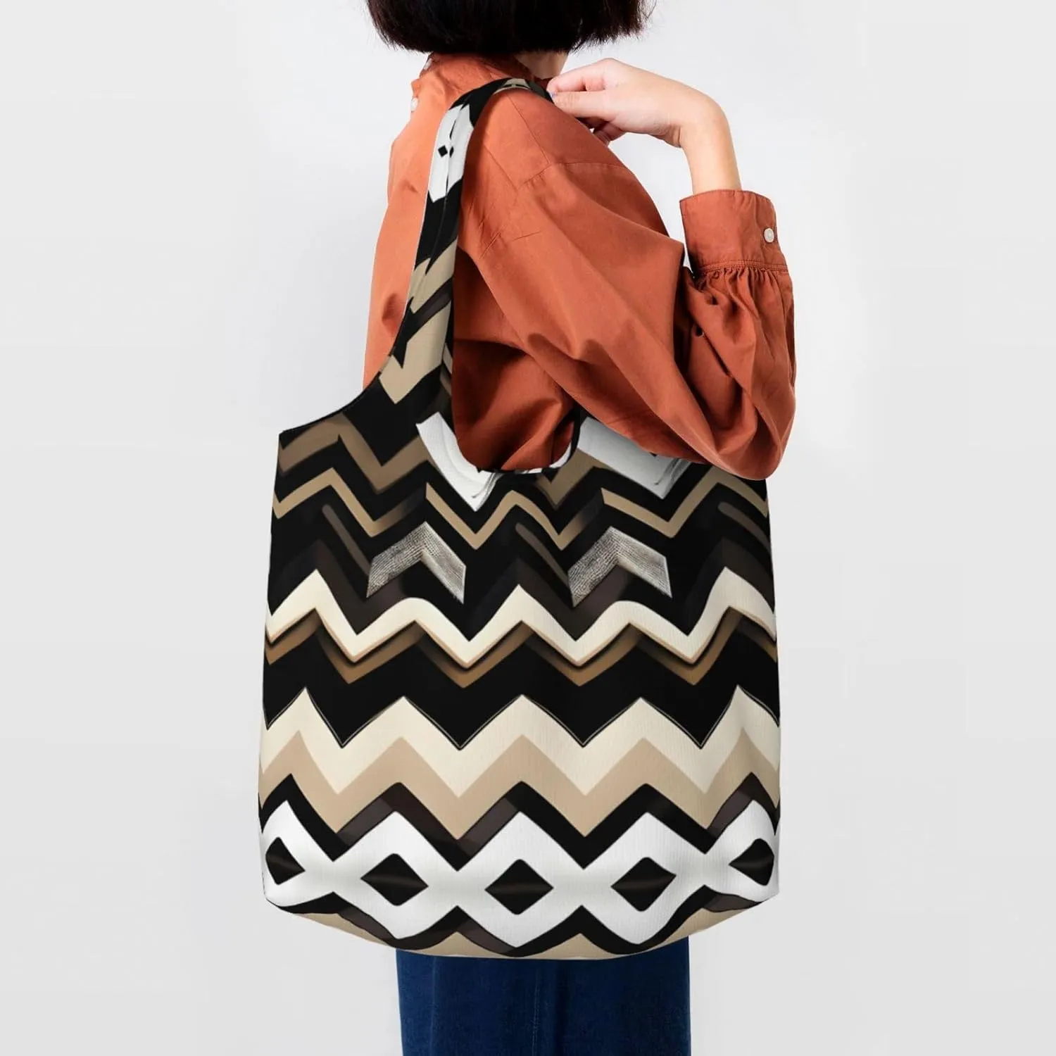 Blue Odonata Pattern Canvas Tote Bag Reusable Grocery Bag Canvas Shopping Bag For Mom Grandma
