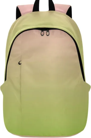 Blush Pink Green Gradient Casual Backpacks for Women Cute Casual Back to School Bookbag