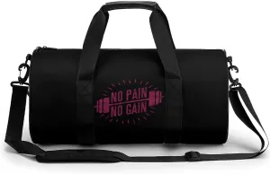 Body Building No Pain No Gain Gym Bag for Men Women Duffle Bags Travel Tote