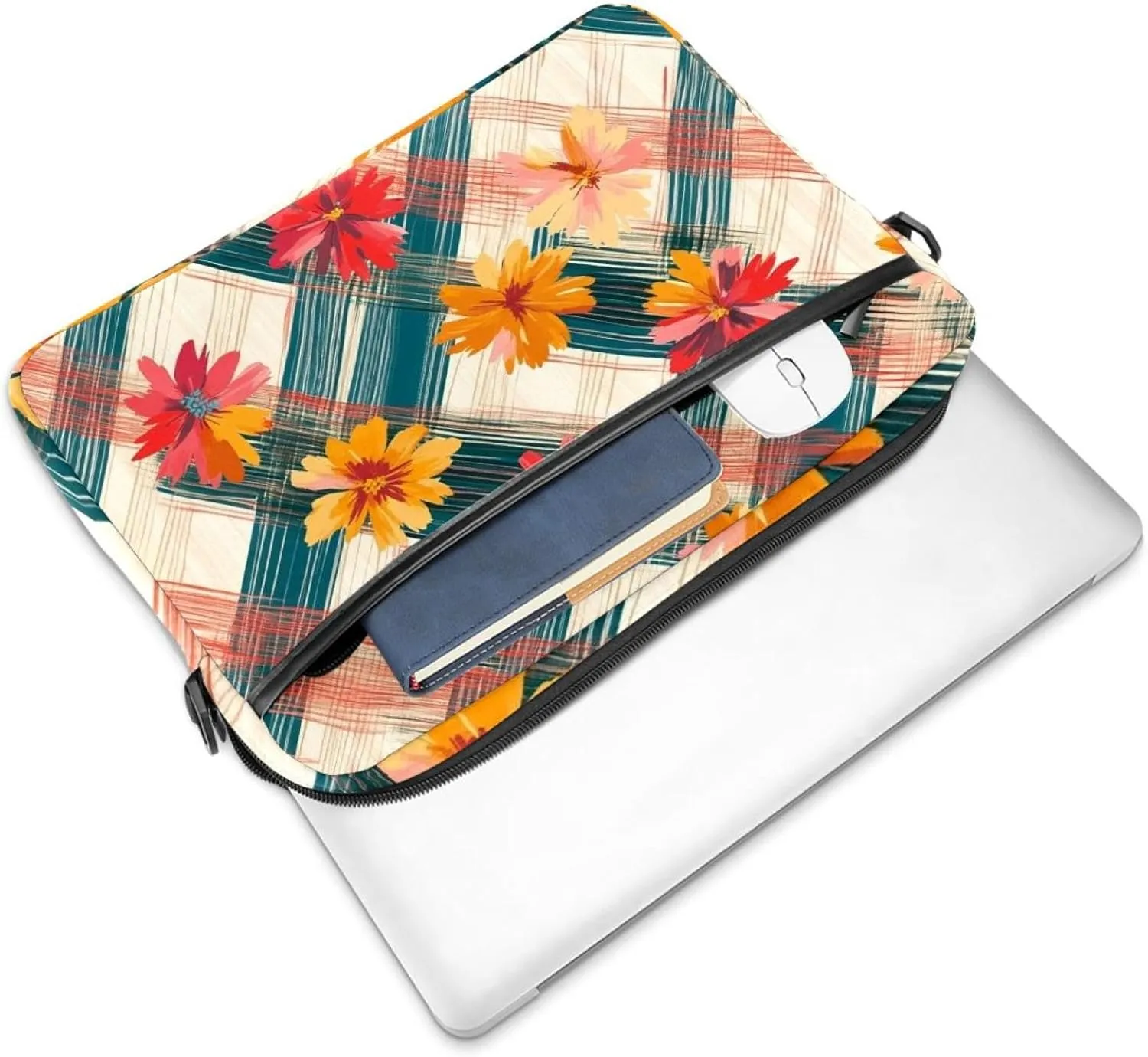 Boho Aesthetic Little Florals Laptop Bag Case Computer Sleeve Shoulder Messenger Bag for Work School