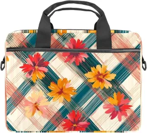 Boho Aesthetic Little Florals Laptop Bag Case Computer Sleeve Shoulder Messenger Bag for Work School