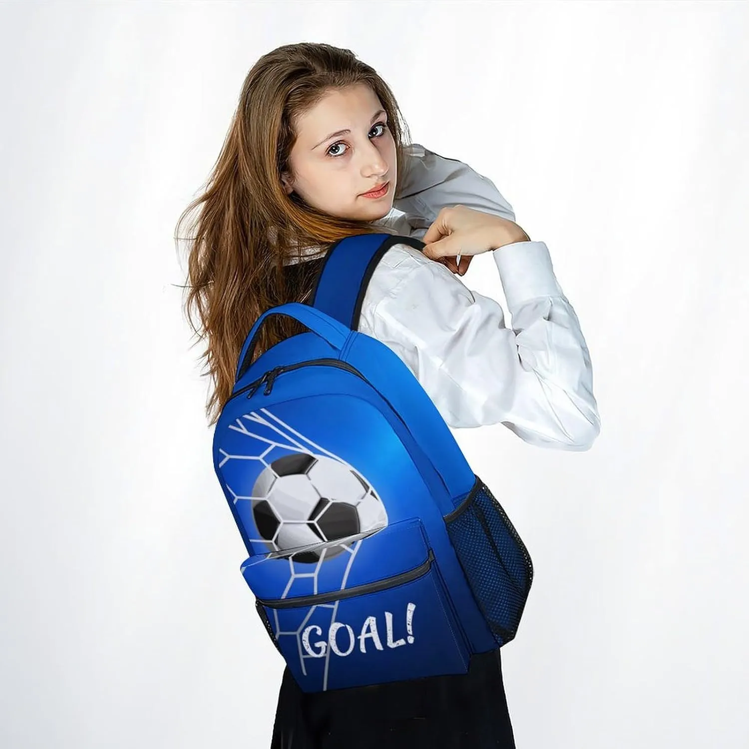 Boys Backpack - 17 Inch Cool Soccer Bookbag for Kids, Boys & Girls - Sports Theme Backpack for Elementary, Middle School