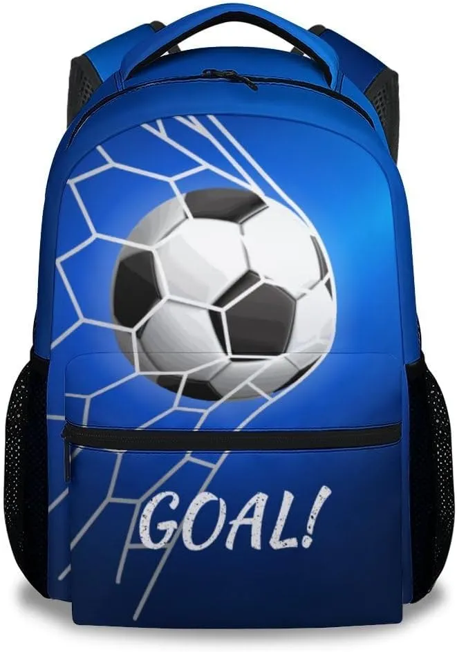 Boys Backpack - 17 Inch Cool Soccer Bookbag for Kids, Boys & Girls - Sports Theme Backpack for Elementary, Middle School