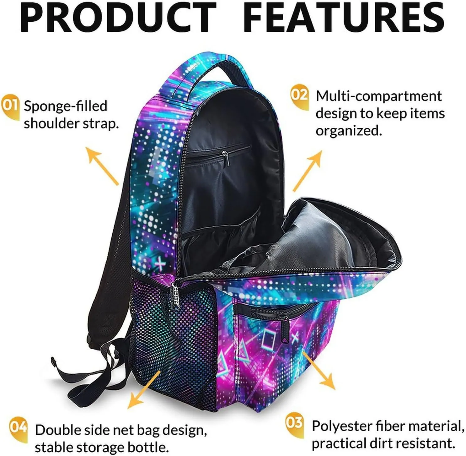 Boys Backpack, Game Gift, Gaming Bookbag for Kids 8-12, 17 Inch Casual Kids Schoolbag for Boys Girls, Gamer Backpacks for School Travel Hiking Camping