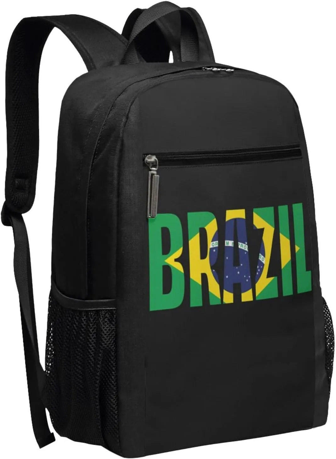 Brazil Brazilian Flag Casual Backpacks Sports Backpack Large Capacity Travel Rucksack Laptop Daypack with Multi-Pockets Adjustable Strap Work Bag for Hiking