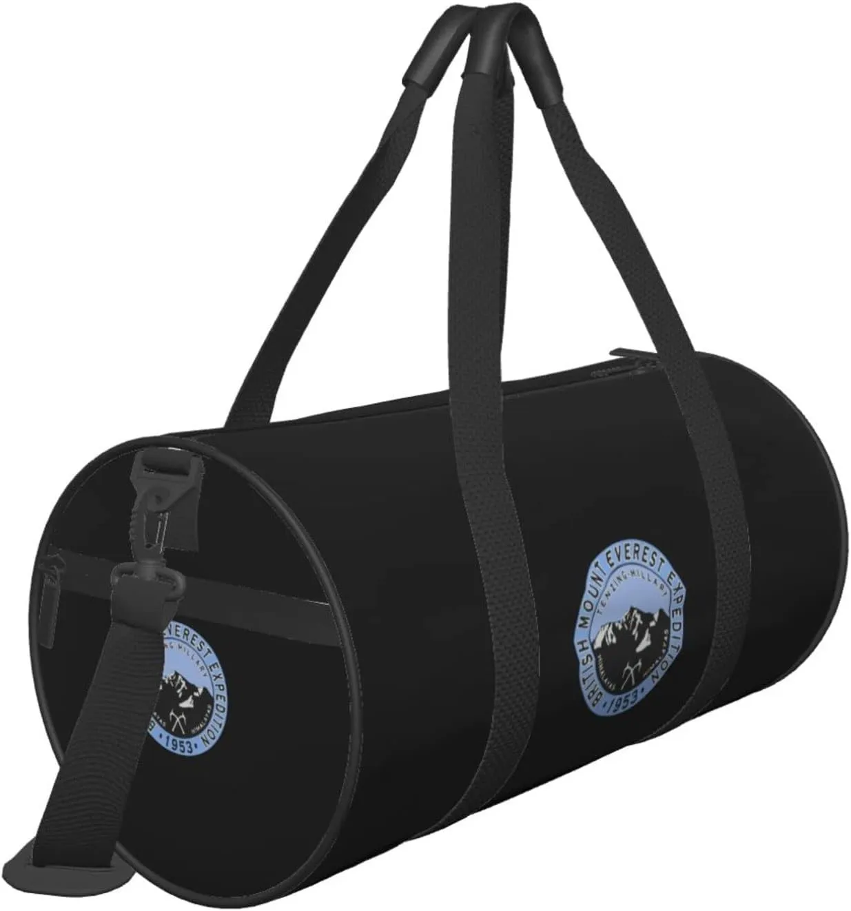 British Mount Everest Expedition 1953 Travel Luggage Duffel Bag Sports Rolling Foldable Duffel Bag, Black