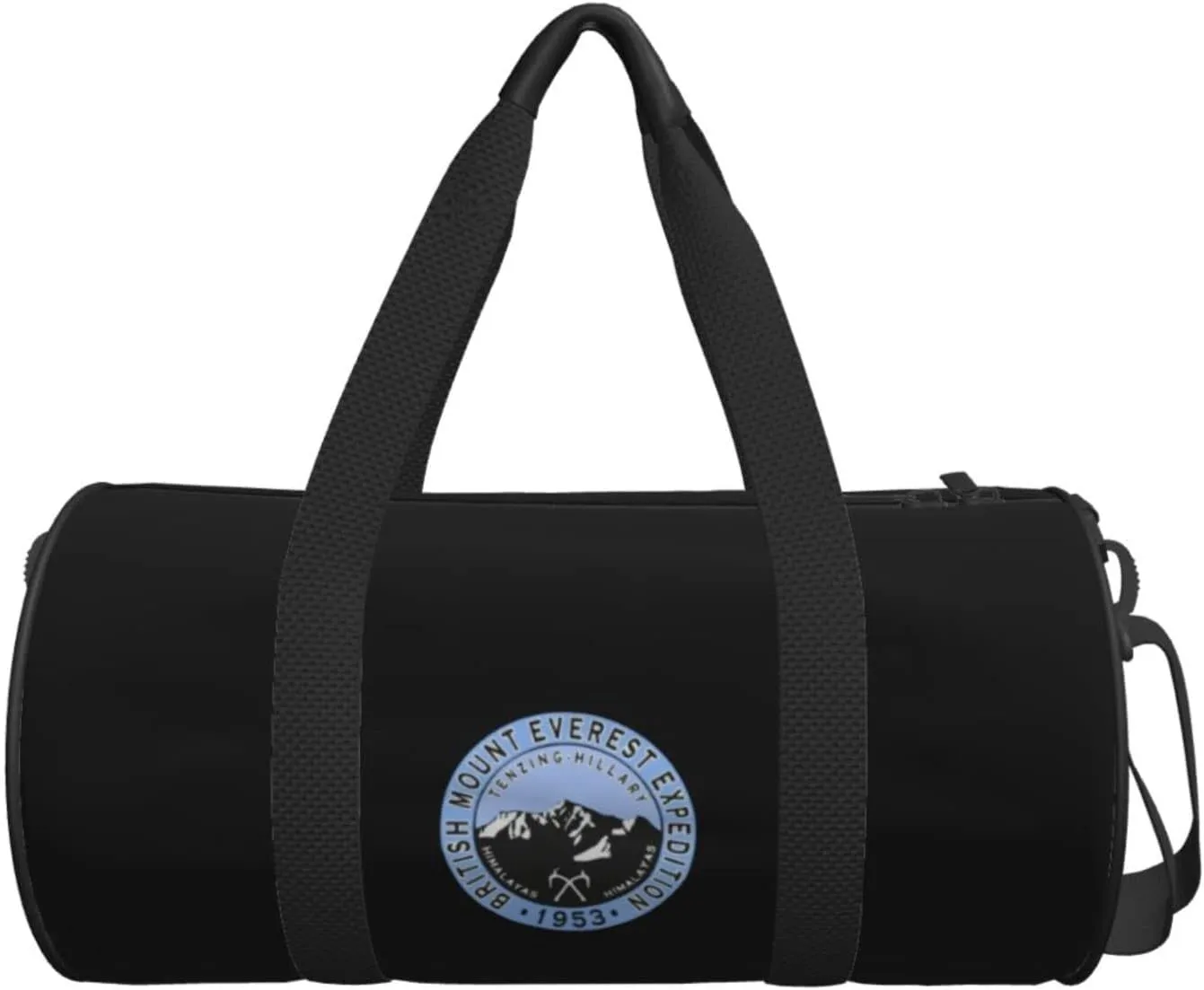 British Mount Everest Expedition 1953 Travel Luggage Duffel Bag Sports Rolling Foldable Duffel Bag, Black