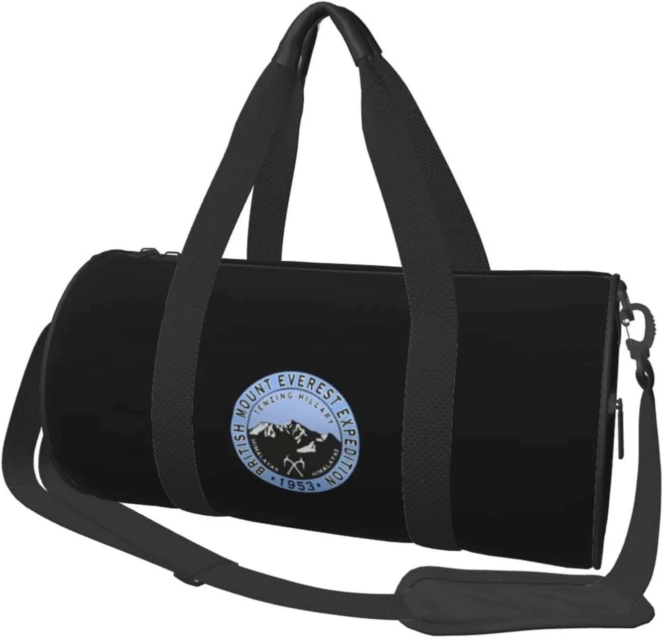 British Mount Everest Expedition 1953 Travel Luggage Duffel Bag Sports Rolling Foldable Duffel Bag, Black