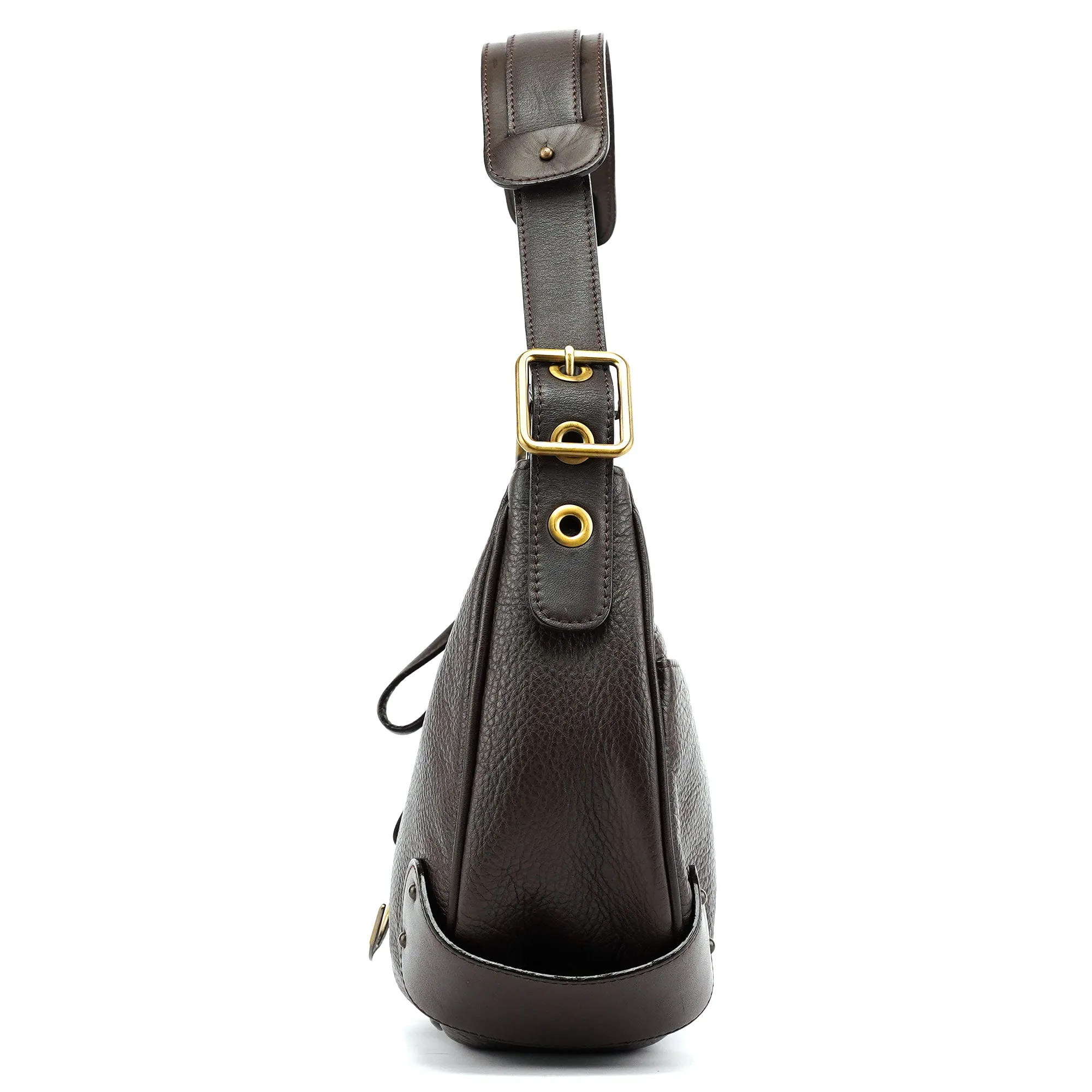 Brown Leather C Shoulder Bag