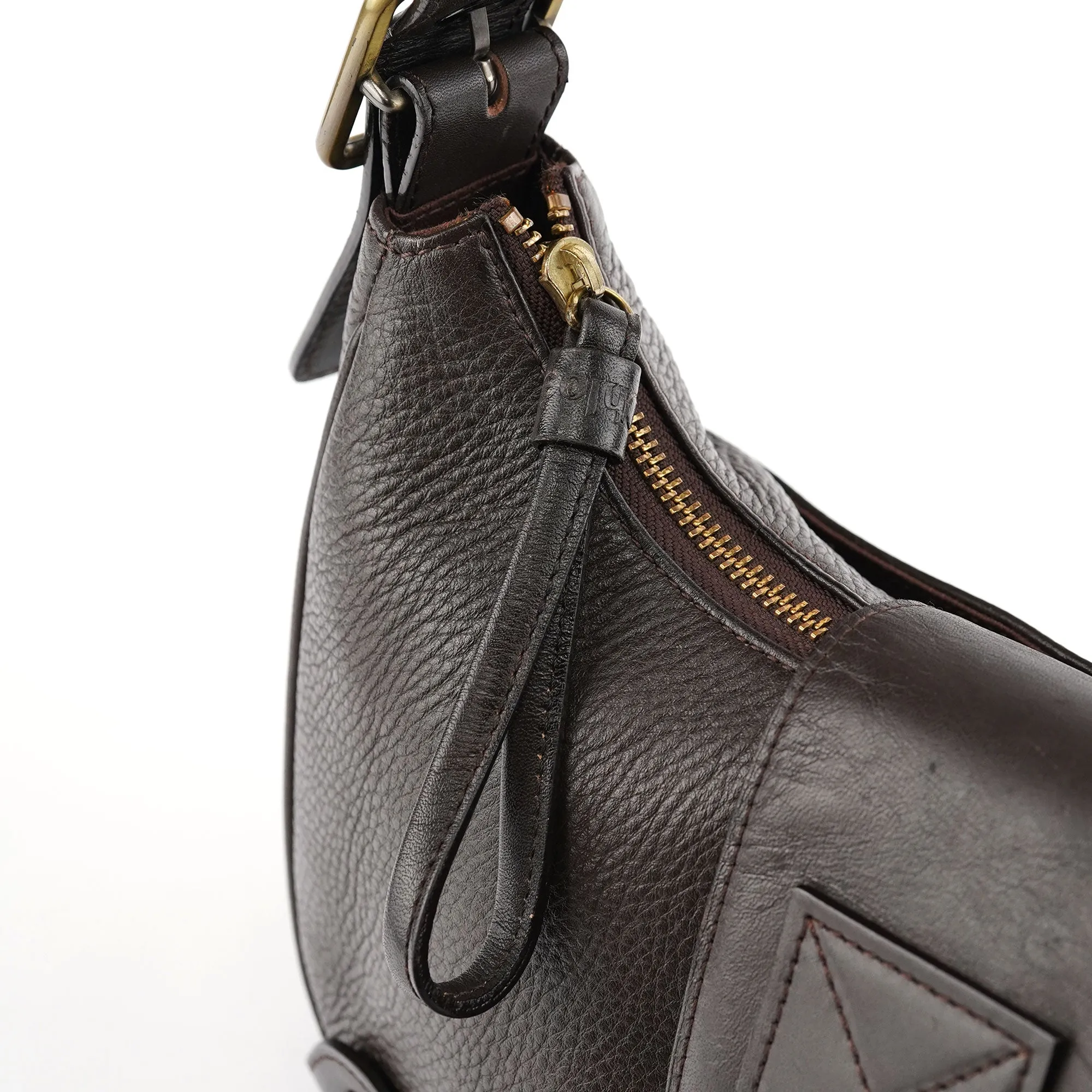 Brown Leather C Shoulder Bag