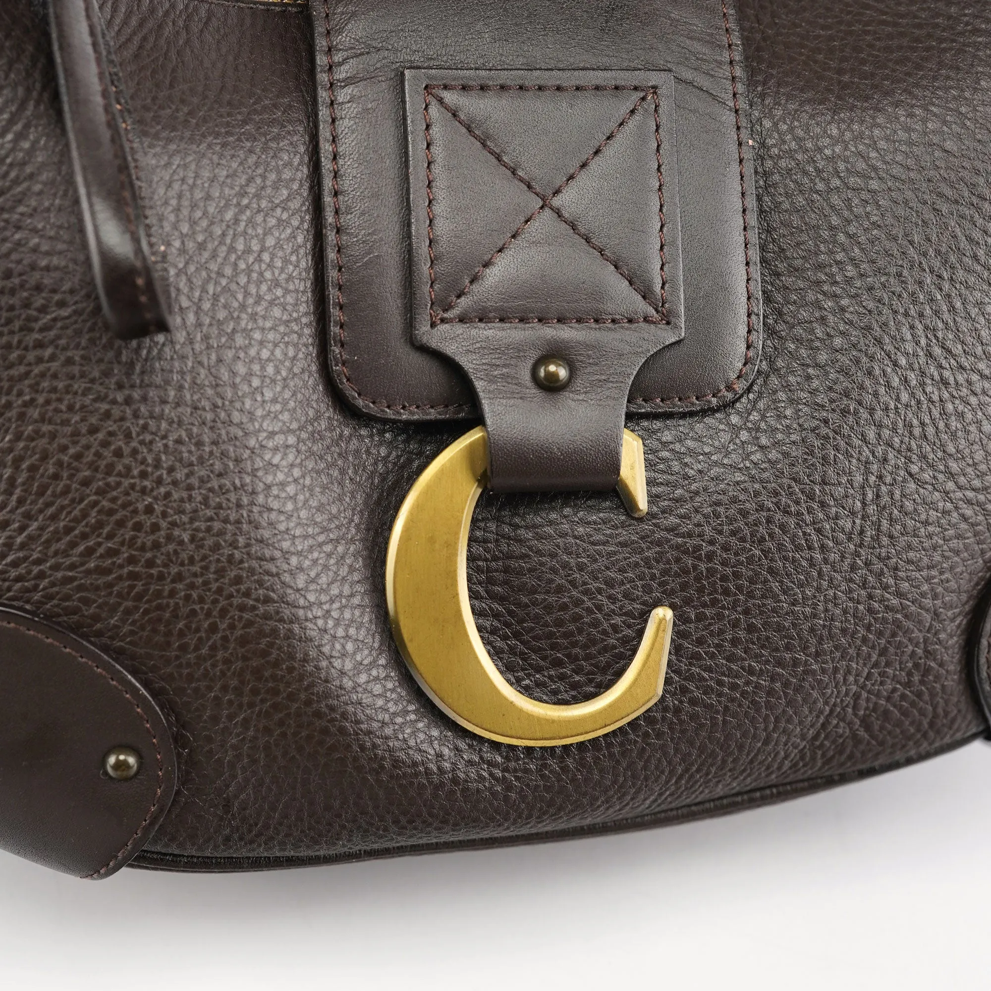 Brown Leather C Shoulder Bag