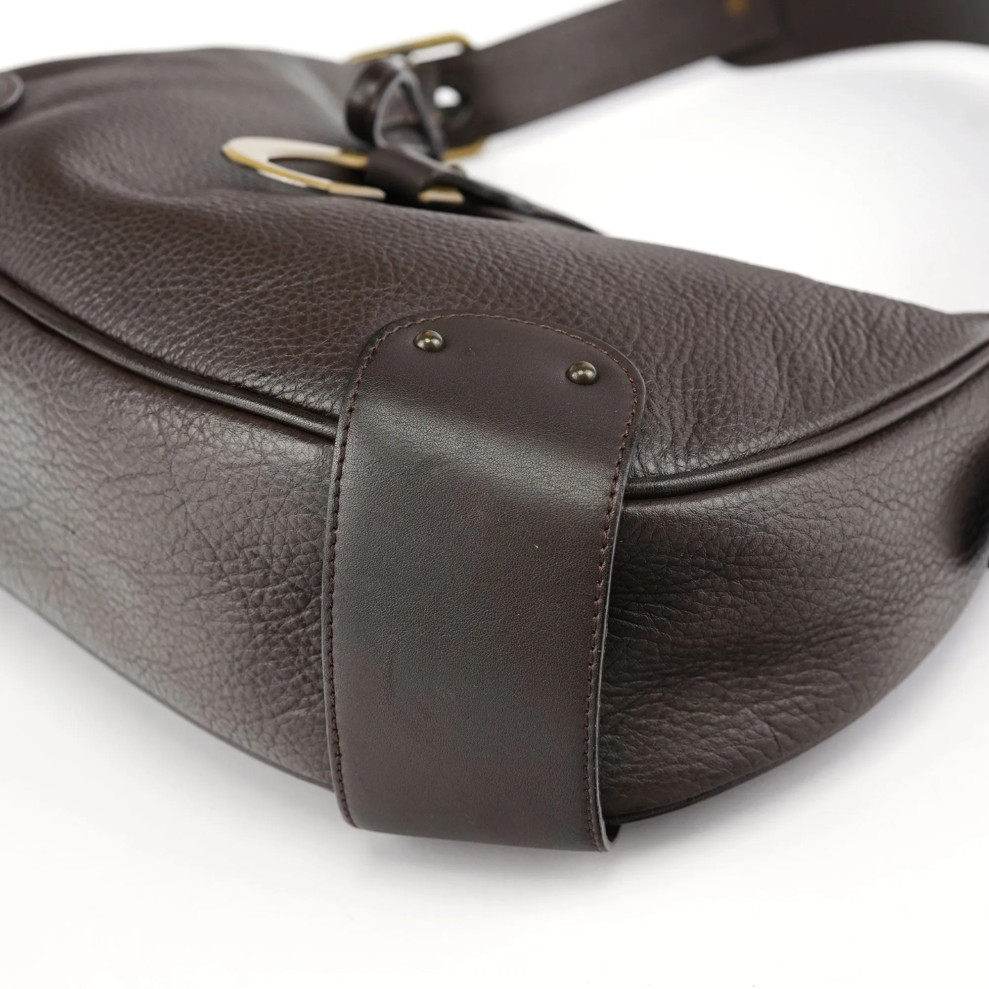 Brown Leather C Shoulder Bag