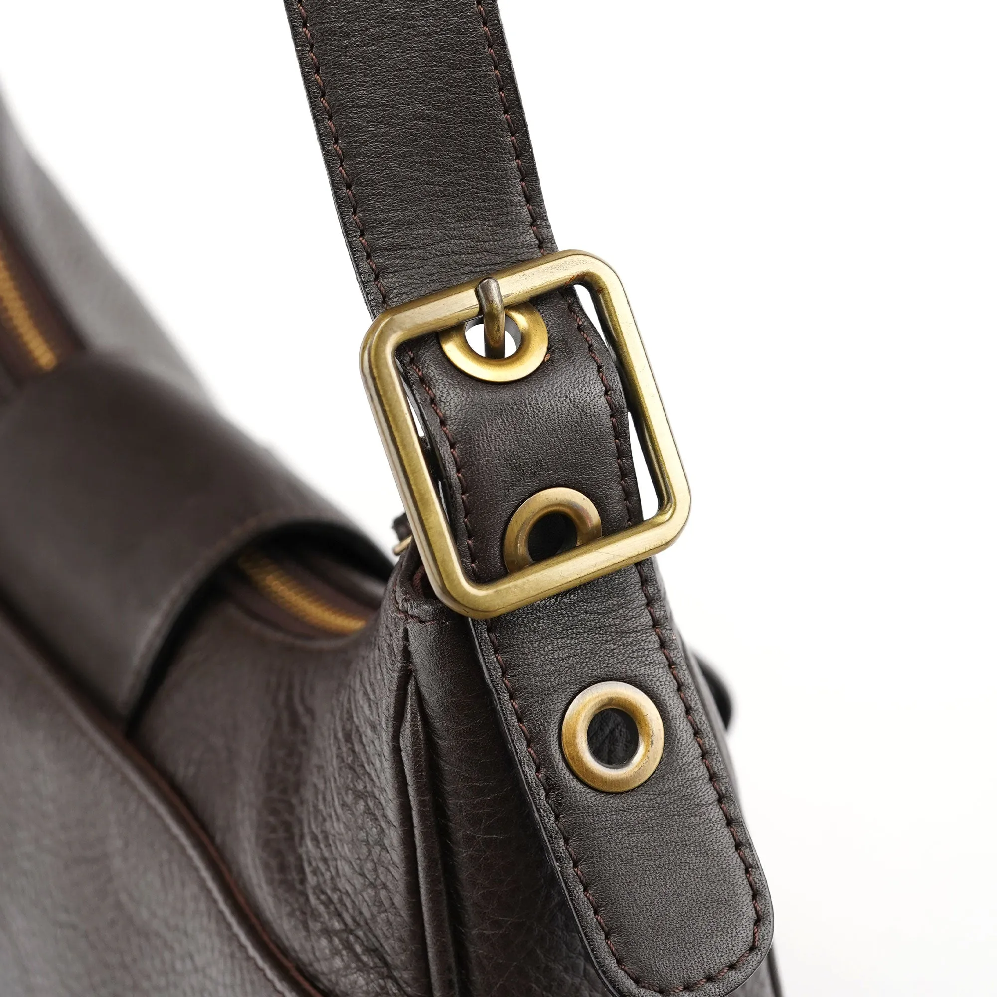 Brown Leather C Shoulder Bag