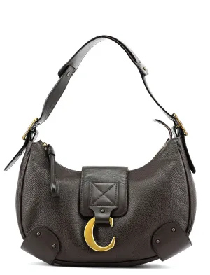 Brown Leather C Shoulder Bag