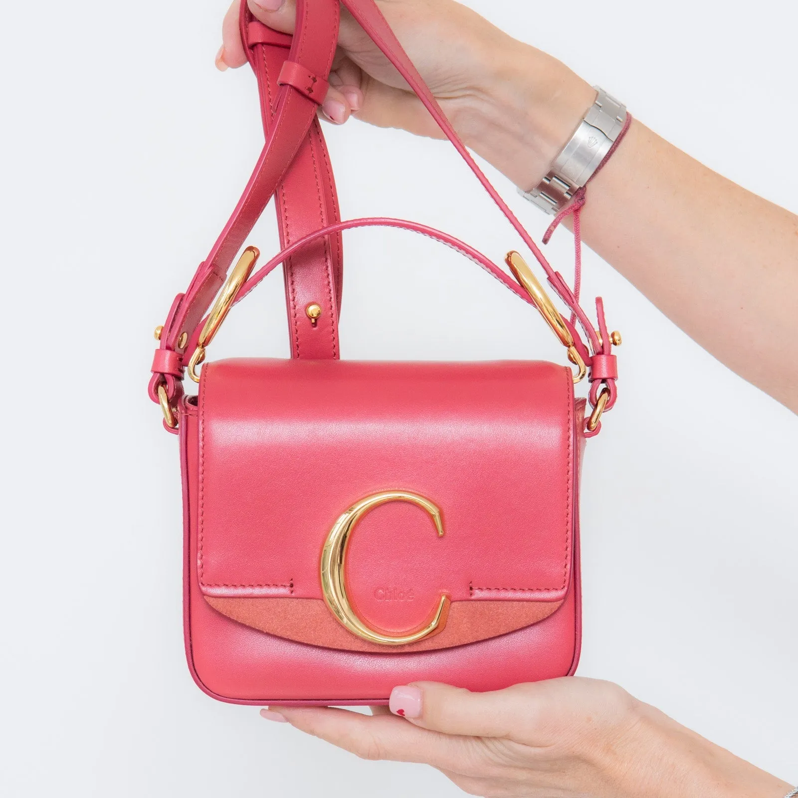C Interactive Performance-optimized Mini Logo Chloe  Captive Scarlet Bag Pink Crossbody