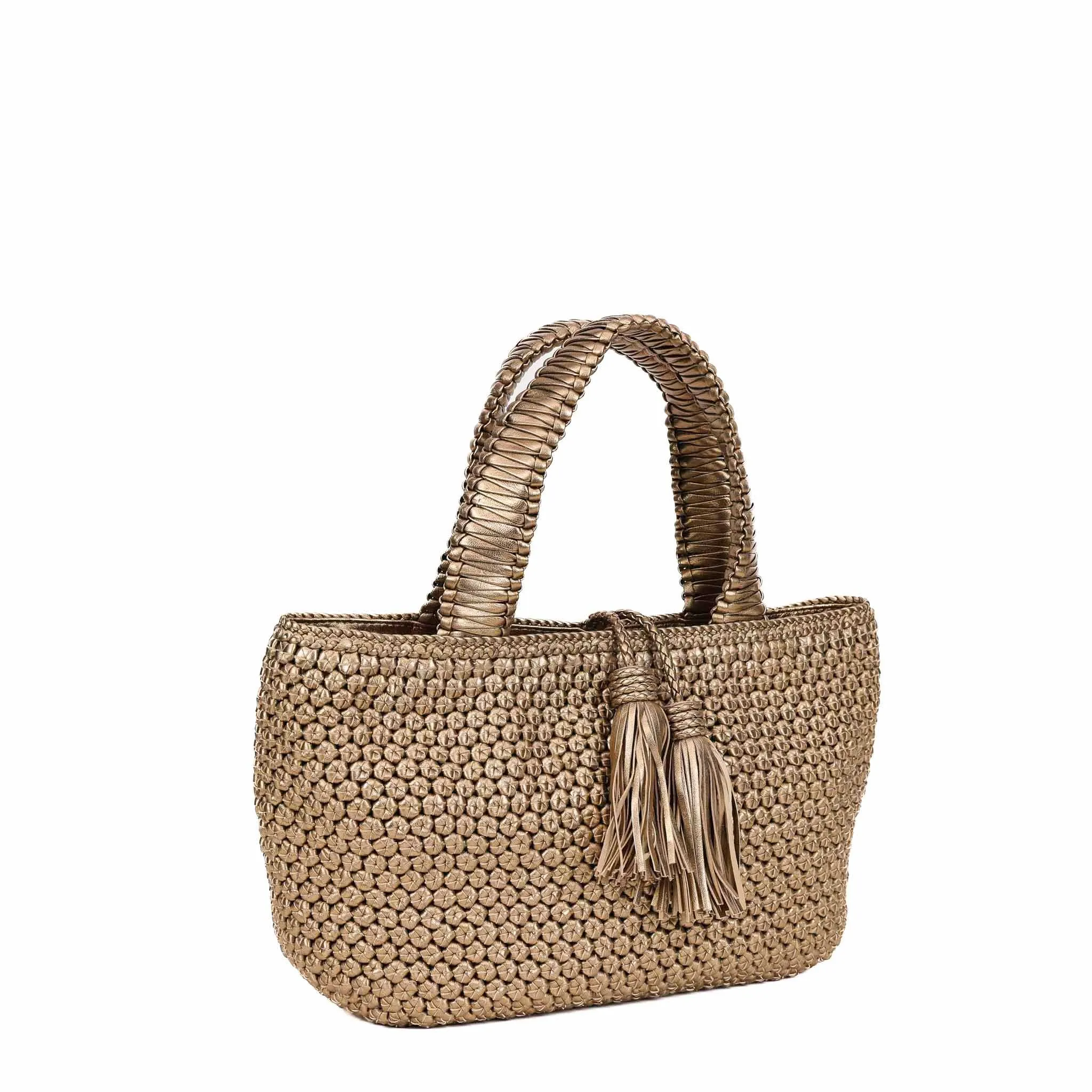 CA 1332 - OCTO TOP HANDLE BAG - METALLIC COPPER