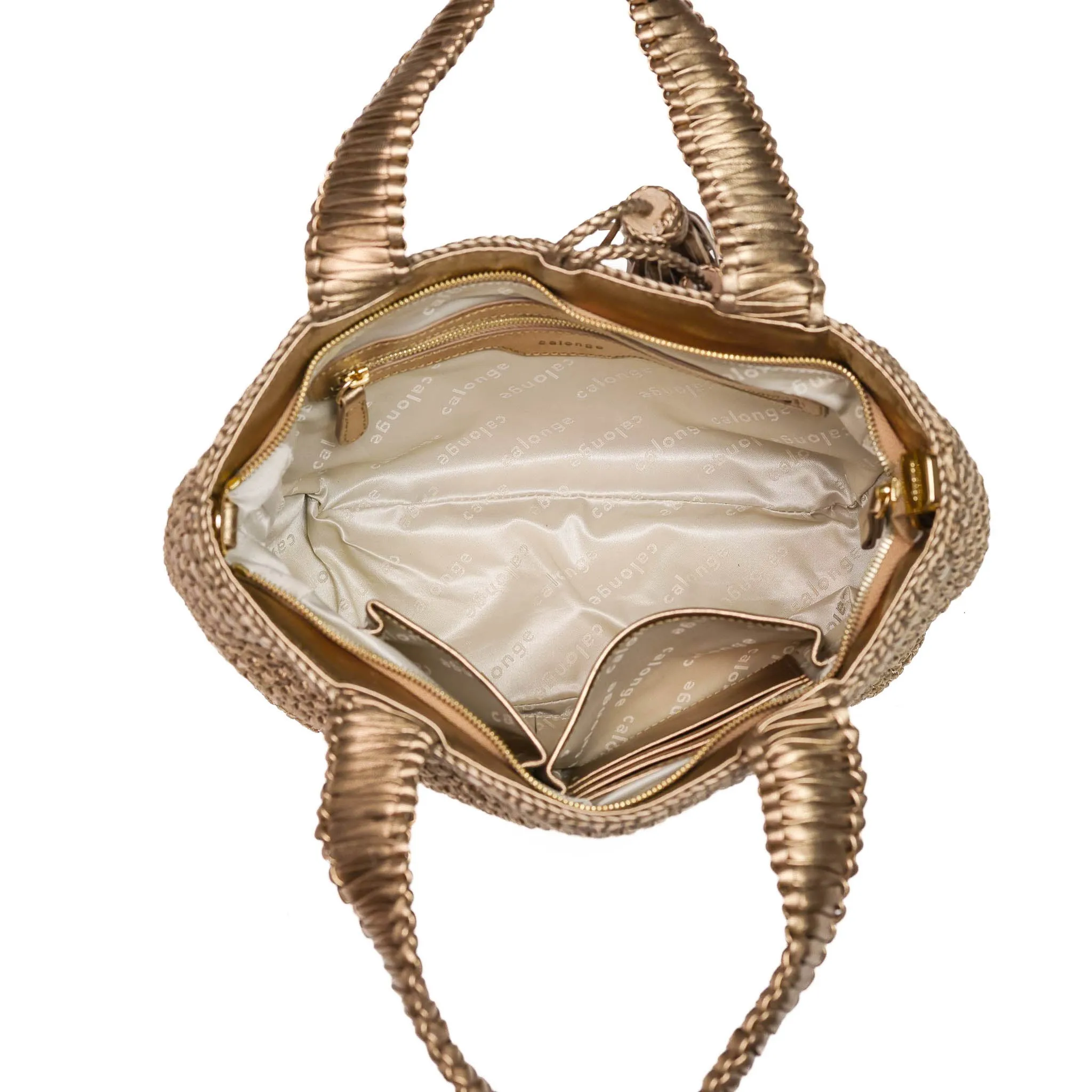 CA 1332 - OCTO TOP HANDLE BAG - METALLIC COPPER