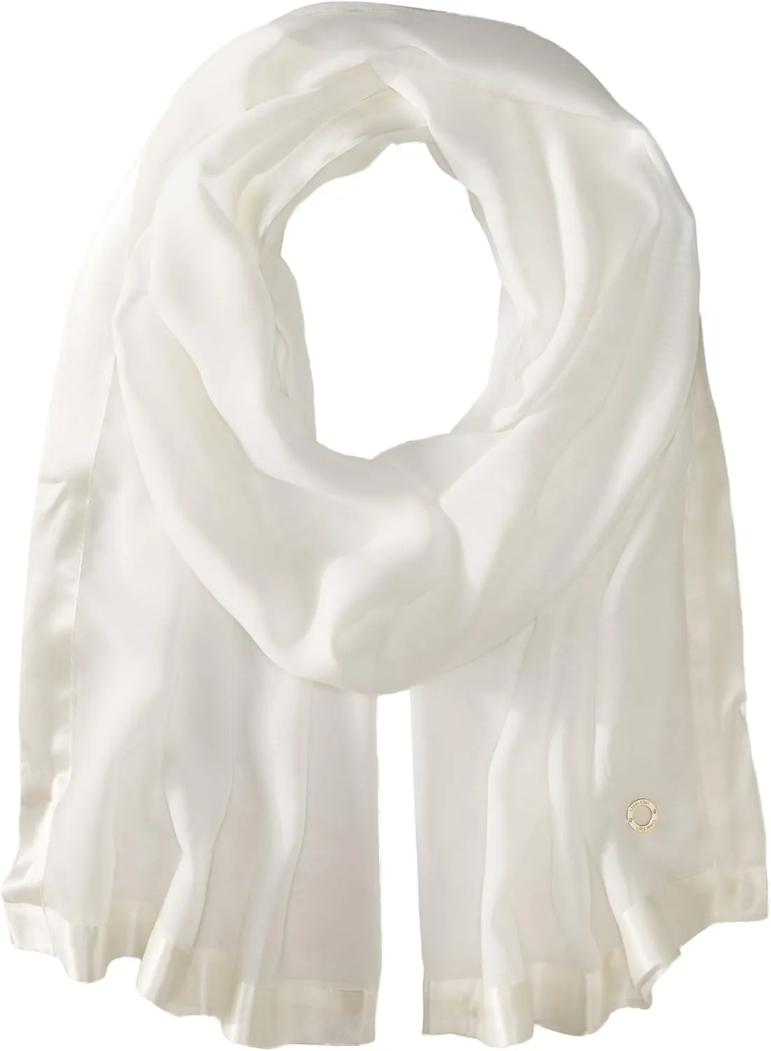 Calvin Klein womens Satin Border Chiffon Scarf