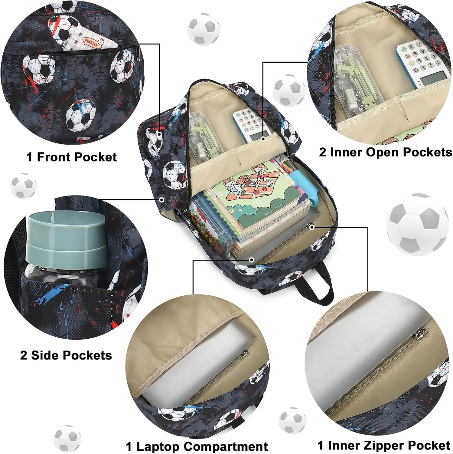 CAMTOP Backpack for Kids, Boys Girls Preschool Backpacks with Lunch Box Toddler Kindergarten School Bookbag Set