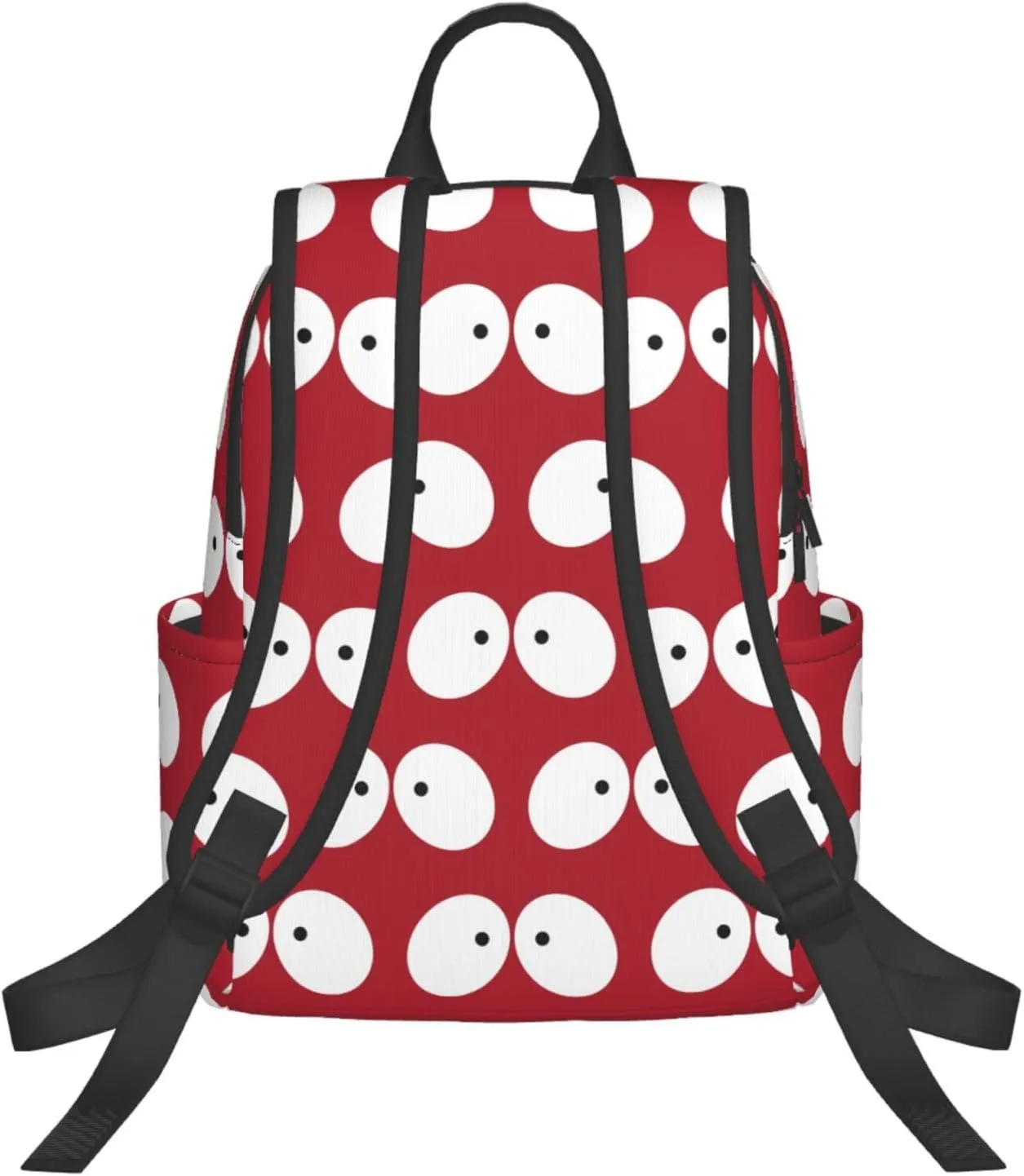 Cartoon Cute Eyes To Eyes Red Casual Backpacks Large Capacity Laptop Backpack Sports Fitness Rucksack Travel Carry-On Daypack Adjustable Shoulder Strap Work Bag for Outdoor Camping