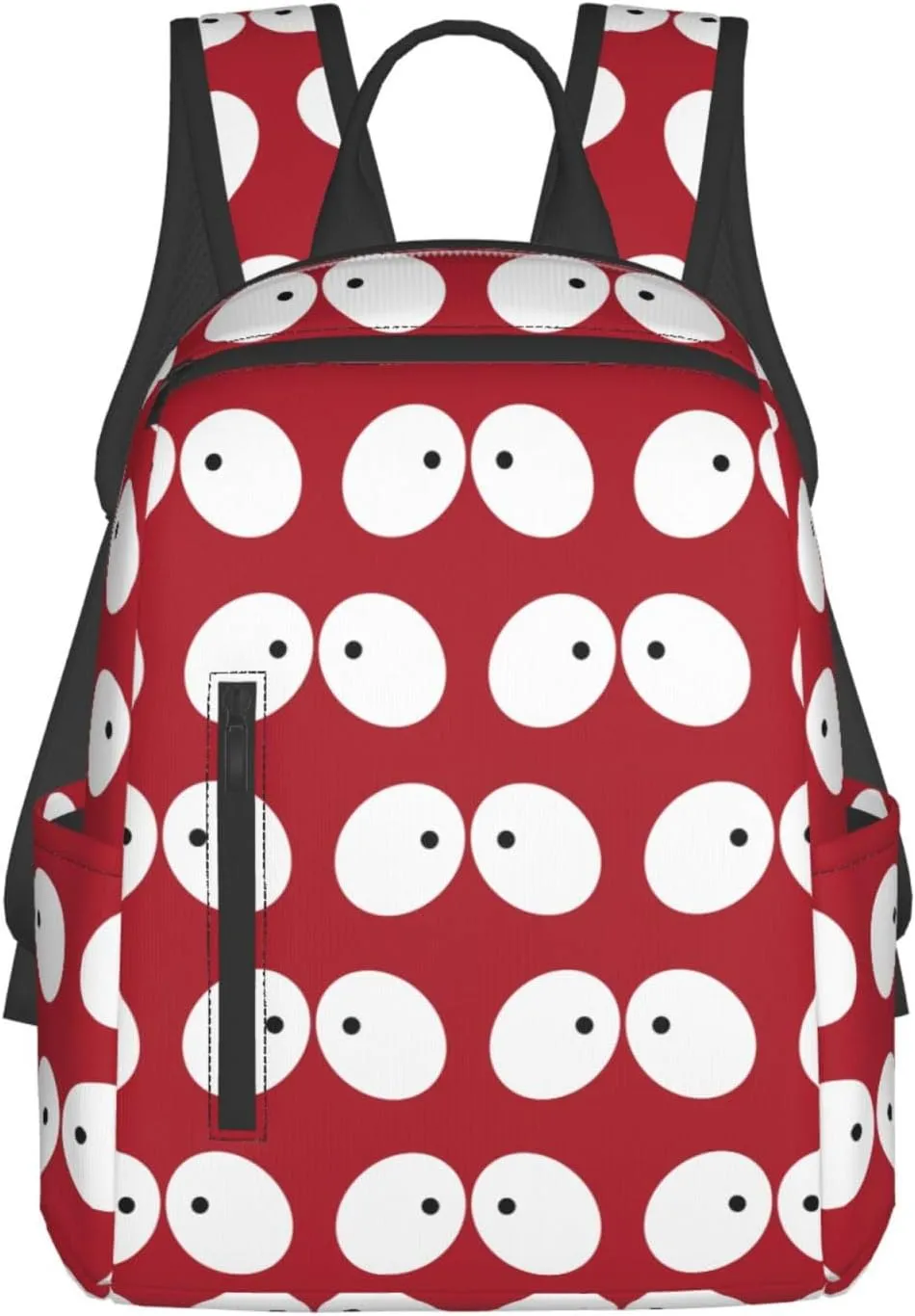 Cartoon Cute Eyes To Eyes Red Casual Backpacks Large Capacity Laptop Backpack Sports Fitness Rucksack Travel Carry-On Daypack Adjustable Shoulder Strap Work Bag for Outdoor Camping