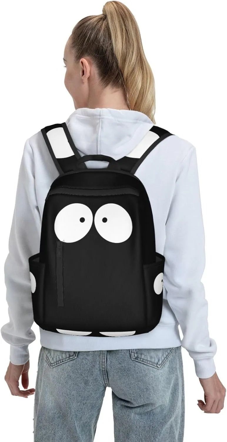 Cartoon Eyes To Eyes Casual Backpacks Large Capacity Laptop Backpack Sports Rucksack Travel Daypack Adjustable Shoulder Strap Work Bag for Outdoor Camping