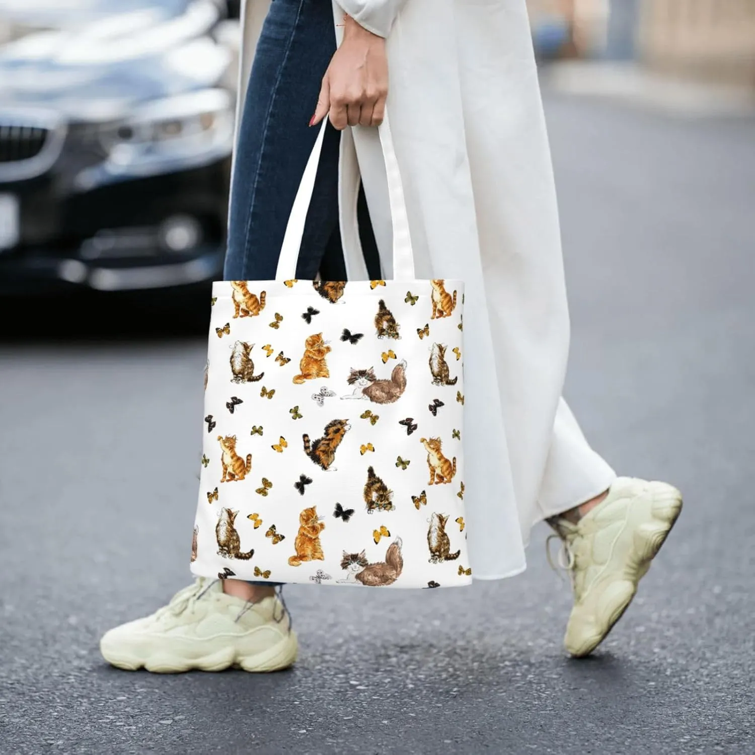 Cartoon Medicine Pattern Print Foldable Tote Bag For Women Large Tote Shoulder Handbag Reusable Grocery Bags Travel Work