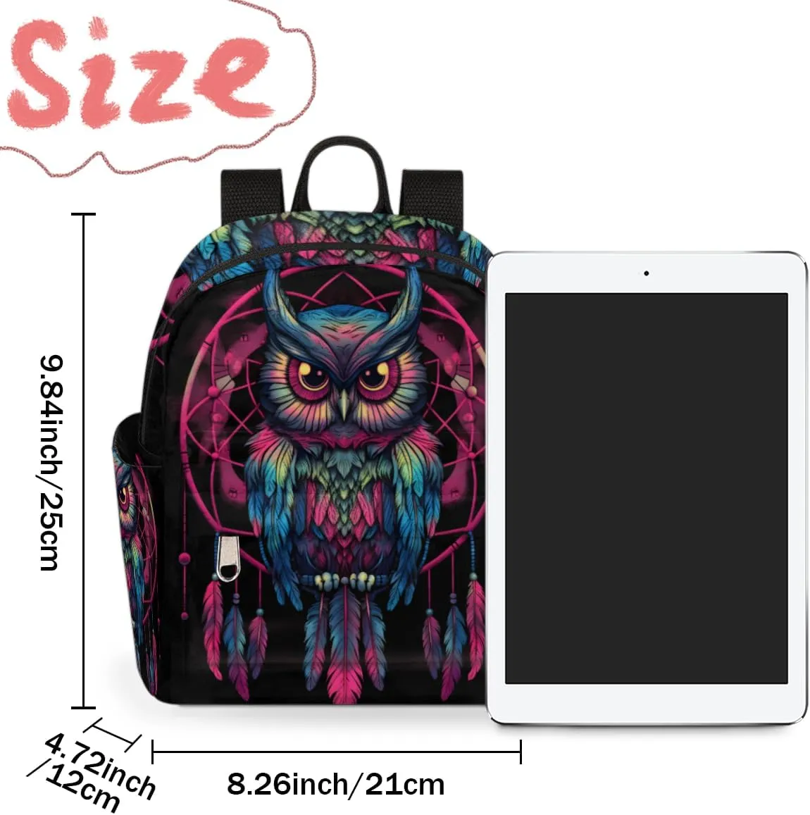 Cartoon Owl Pattern Mini Backpack Purse for Women Lightweight Shoulder Bag Women Shopping Backpack Small Backpacks Purse