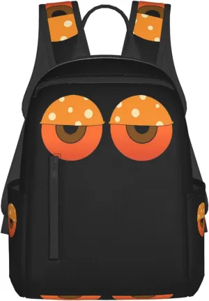 Cartoon Sleepy Eyes Casual Backpacks Large Capacity Laptop Backpack Sports Rucksack Travel Daypack Adjustable Shoulder Strap Work Bag for Outdoor Camping