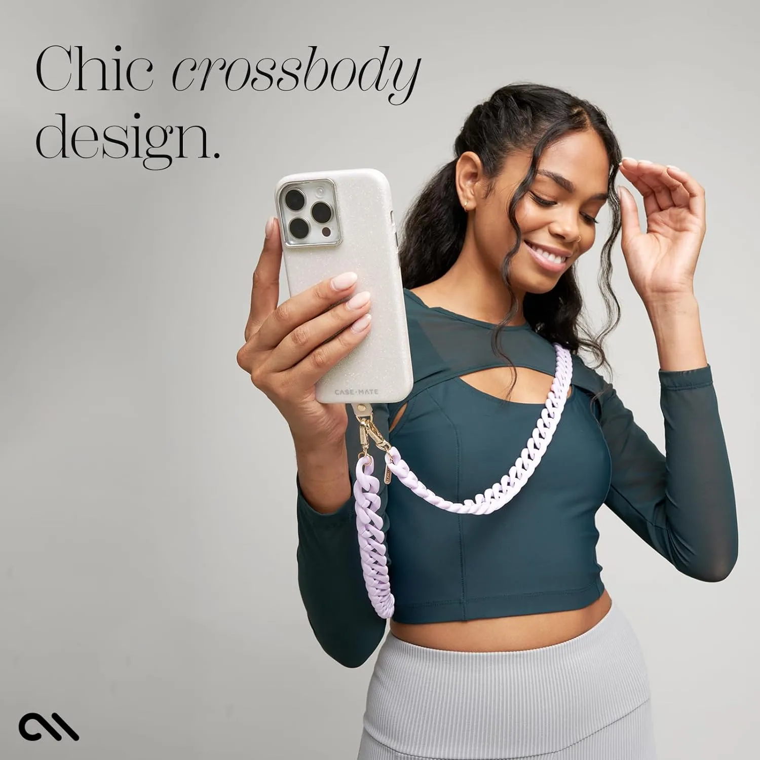 Case-Mate Crossbody Phone Lanyard / Chain [Works with All Phones] Hands-Free Strap - Cell Phone Charm - Neck Chain Holder for iPhone 16 Pro Max / 15 Pro Max / 14 / 13 / 12 / S25 Ultra - Lavender