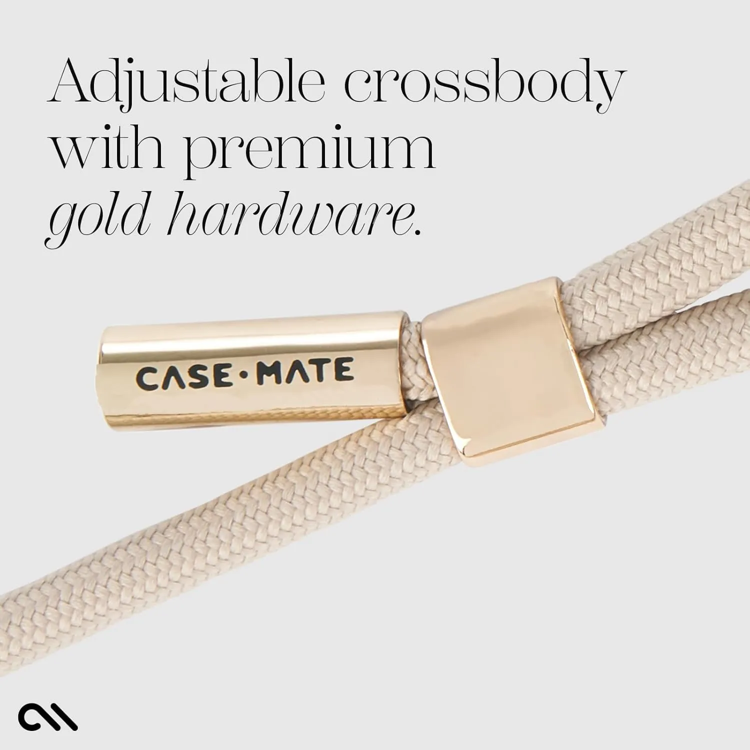 Case-Mate Crossbody Phone Lanyard/Chain [Works with All Phones] Hands-Free Cell Phone Charm/Strap - Neck Chain Holder for iPhone 16 Pro Max / 15 Pro Max / 14/13 / 12 / S25 Ultra / S24 - Beige Rope