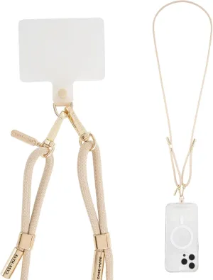 Case-Mate Crossbody Phone Lanyard/Chain [Works with All Phones] Hands-Free Cell Phone Charm/Strap - Neck Chain Holder for iPhone 16 Pro Max / 15 Pro Max / 14/13 / 12 / S25 Ultra / S24 - Beige Rope