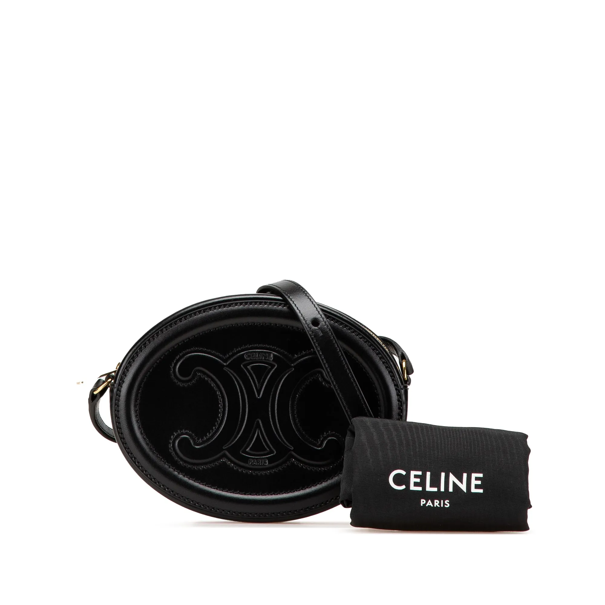 Celine Small Calfskin Cuir Triomphe Oval Crossbody