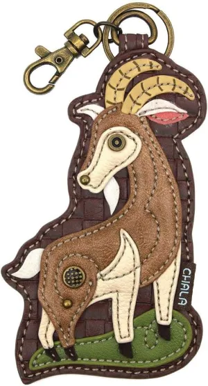 Chala Handbags Goat Key Fob Coin Purse Chala Keychain