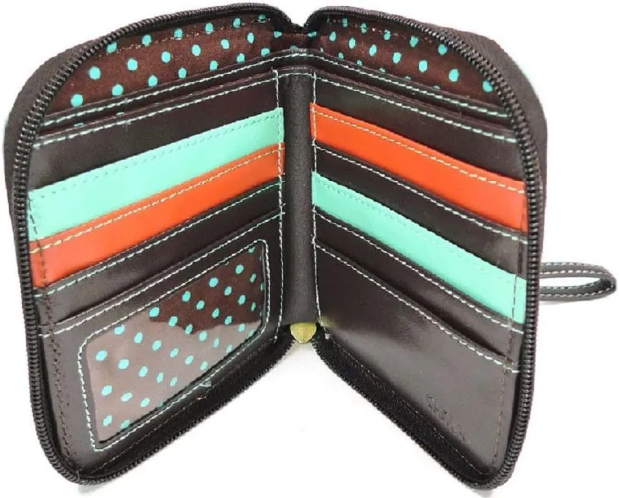 CHALA Handbags- Zip Around Wallet, Wristlet, 8 Credit Card Slots Sturdy Coin Purse for women, Dragonfly, Small