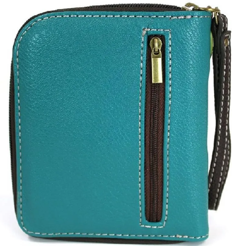 CHALA Handbags- Zip Around Wallet, Wristlet, 8 Credit Card Slots Sturdy Coin Purse for women, Dragonfly, Small