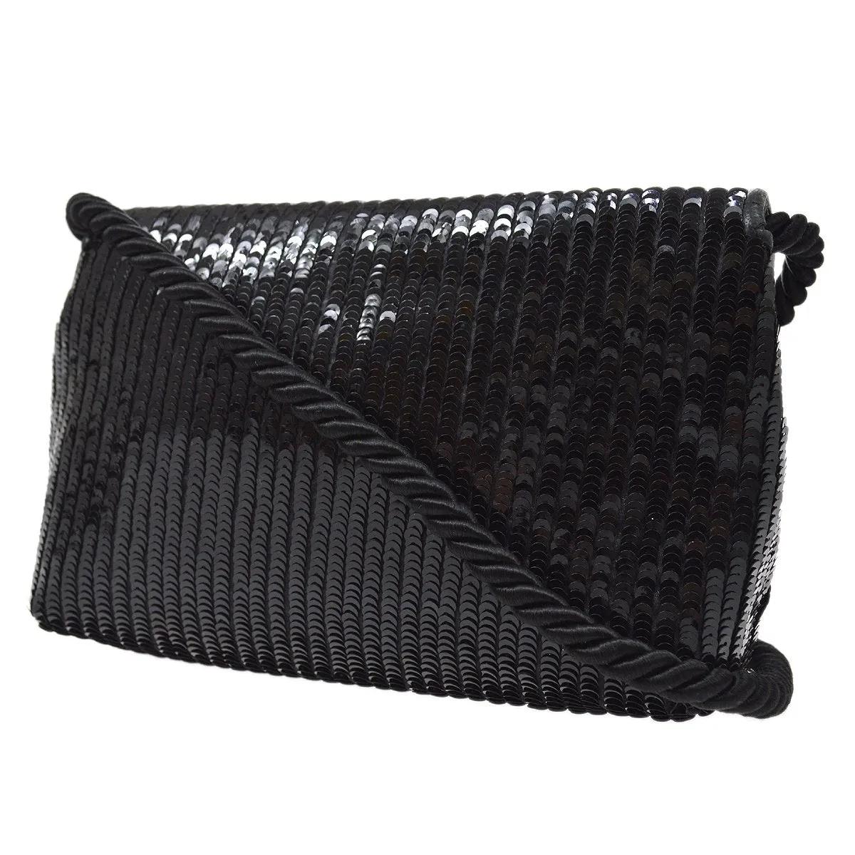 Chanel 1986-1989 Black Sequins Pochette