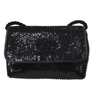 Chanel 1986-1989 Black Sequins Pochette