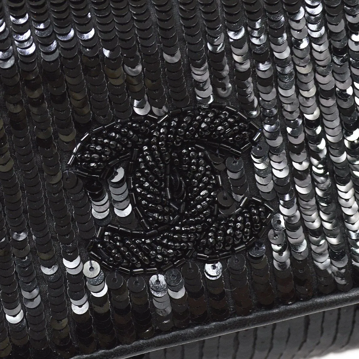 Chanel 1986-1989 Black Sequins Pochette
