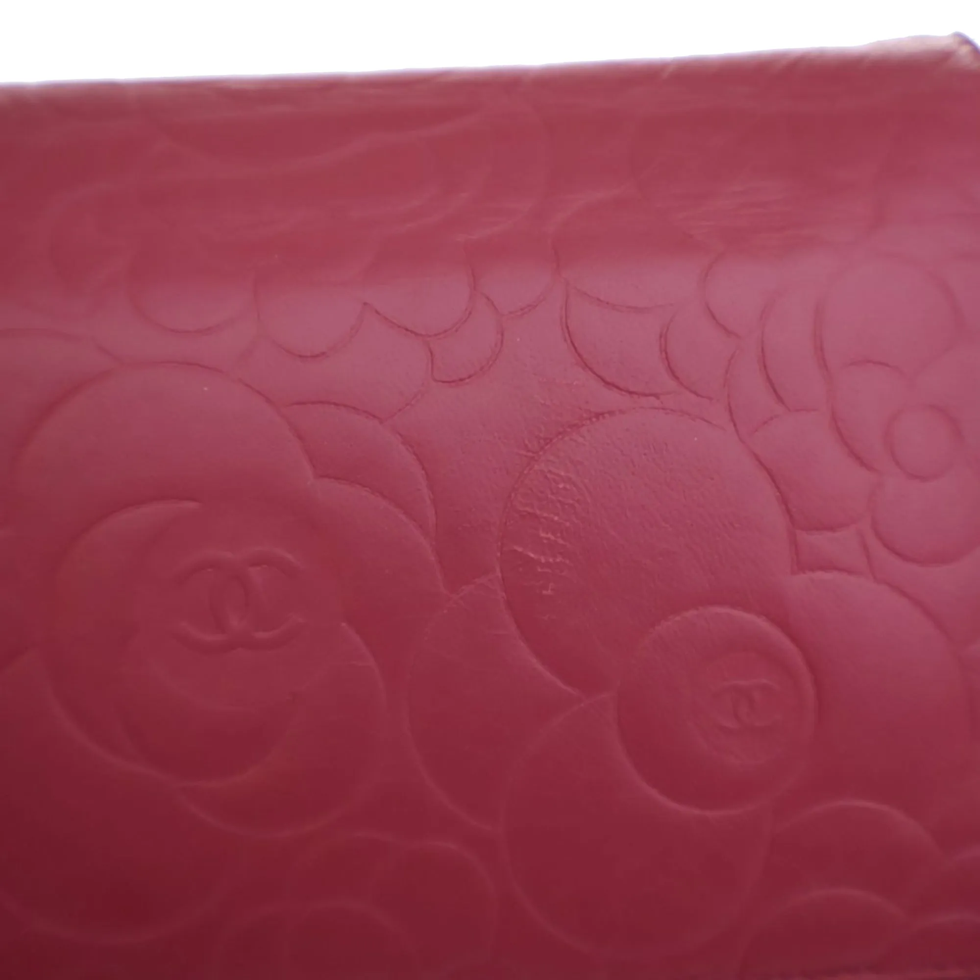Chanel Embossed Lambskin Camellia Wallet On Chain