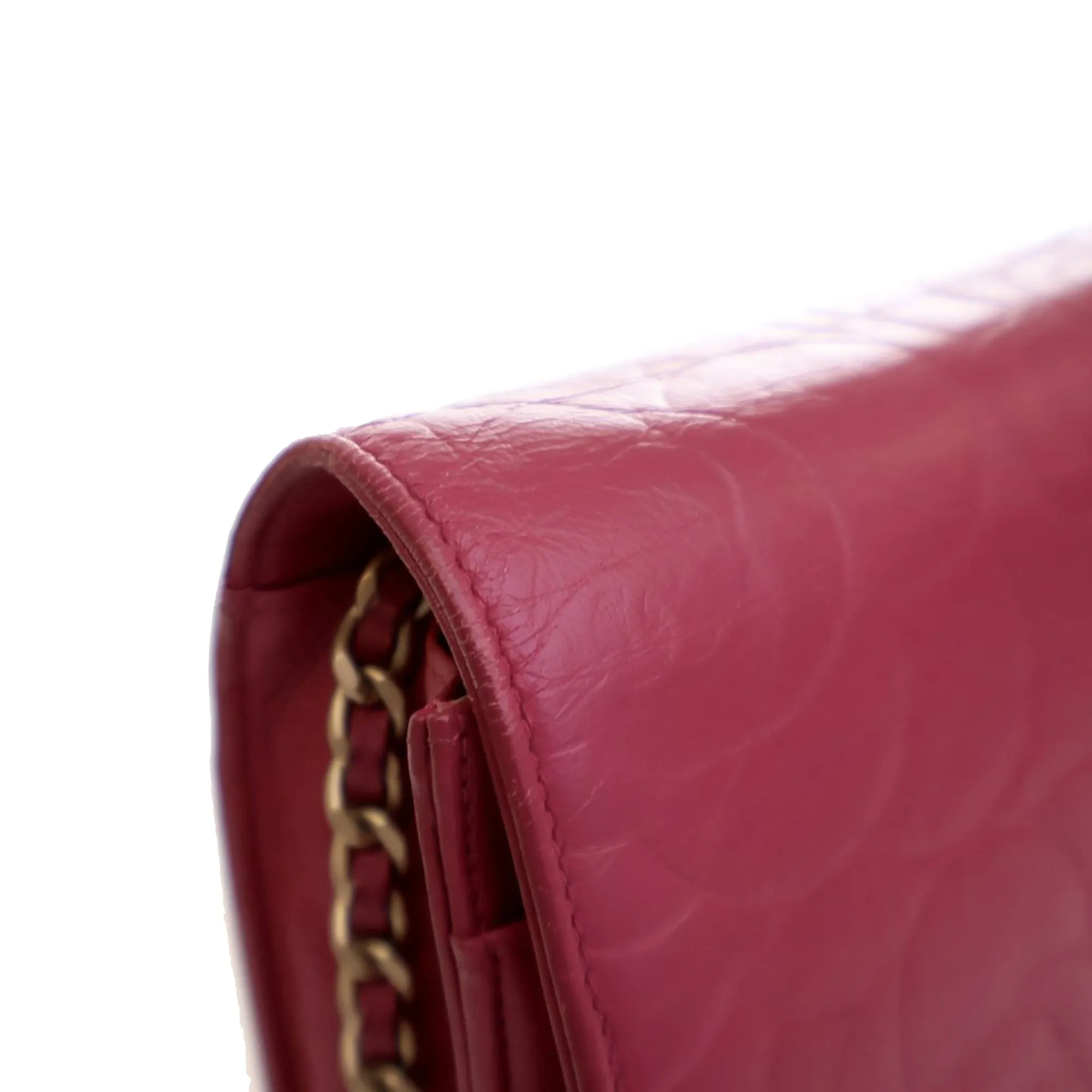 Chanel Embossed Lambskin Camellia Wallet On Chain