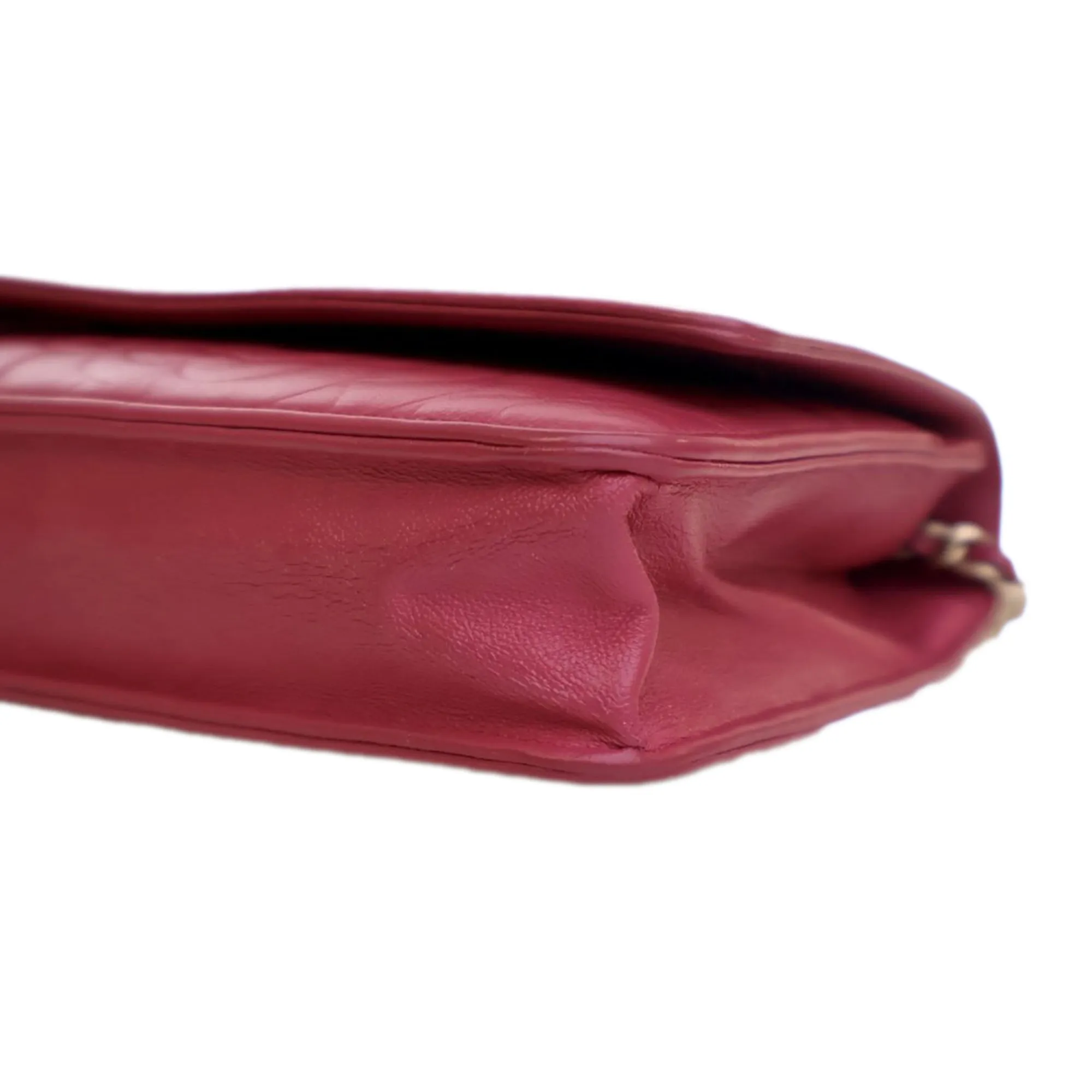 Chanel Embossed Lambskin Camellia Wallet On Chain