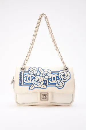Chanel Sport White Floral Nylon Flap Bag