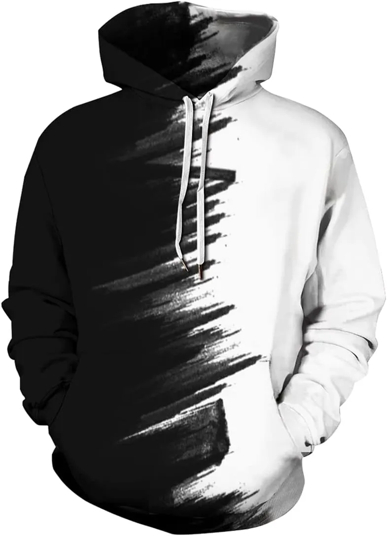 Chaos World Men's Novelty Hoodie Long Sleeves 3D Funny Graphic Print Sweatshirt Pullover