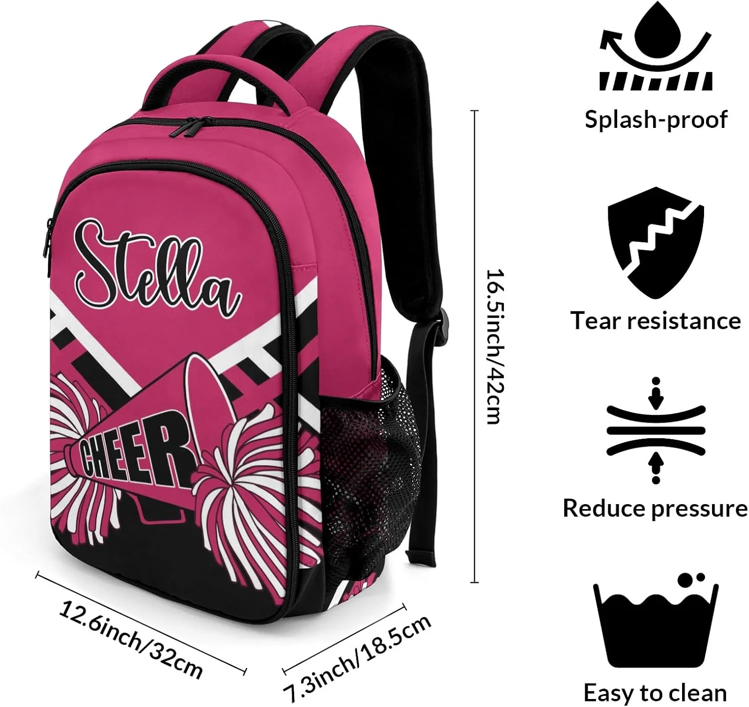 Cheerleaders Cheer Rose Red Shoulders Bag Backpacks Casual Daypacks for Women Men Sports Party