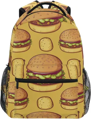 Cheeseburger Hamburgers Boys Girls Kids School Backpacks Bookbag, School Bag Travel Backpack Daypack