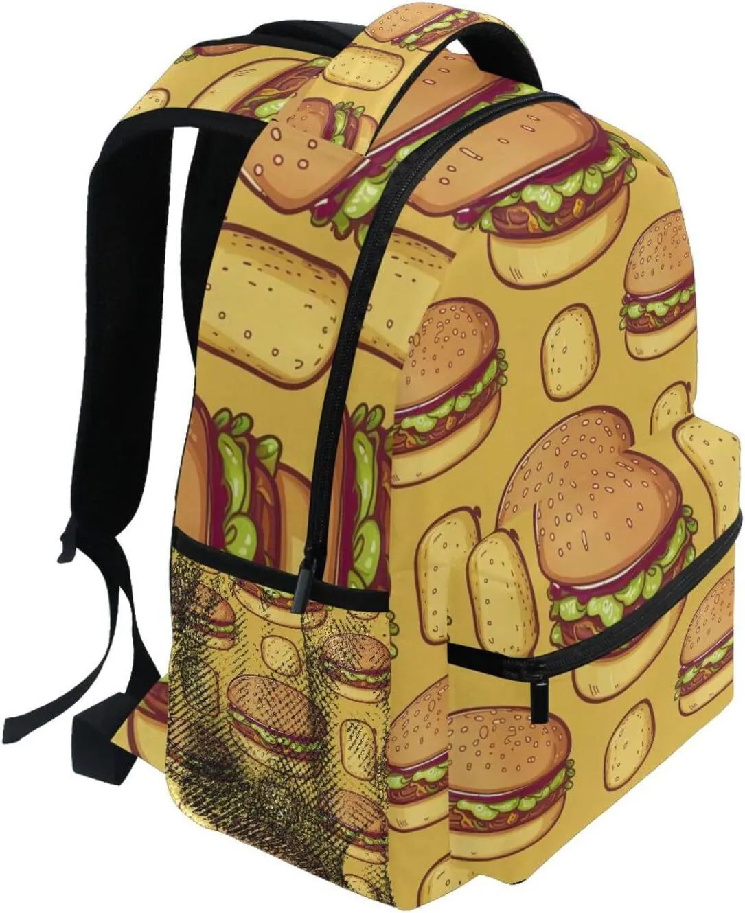 Cheeseburger Hamburgers Boys Girls Kids School Backpacks Bookbag, School Bag Travel Backpack Daypack