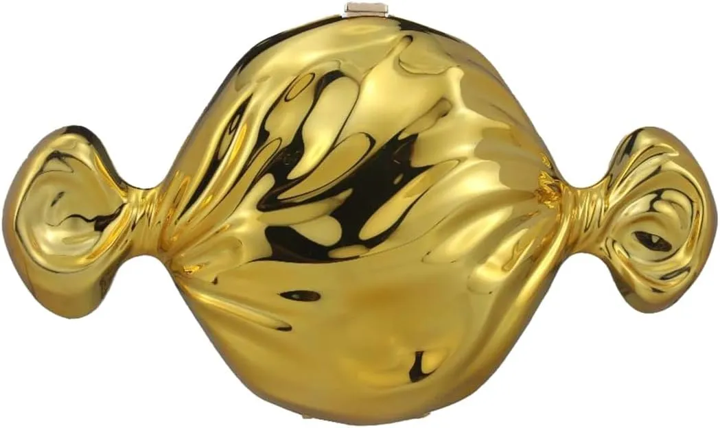 Chic Ladies Candy Shape Evening Clutch Acrylic Evening Handbag Metallic Shoulder Purse for Party Prom Cocktail